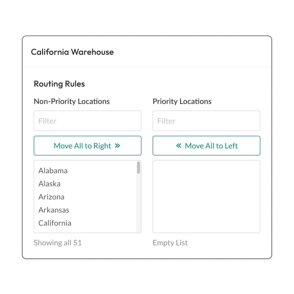 Feature - Warehouse Routing